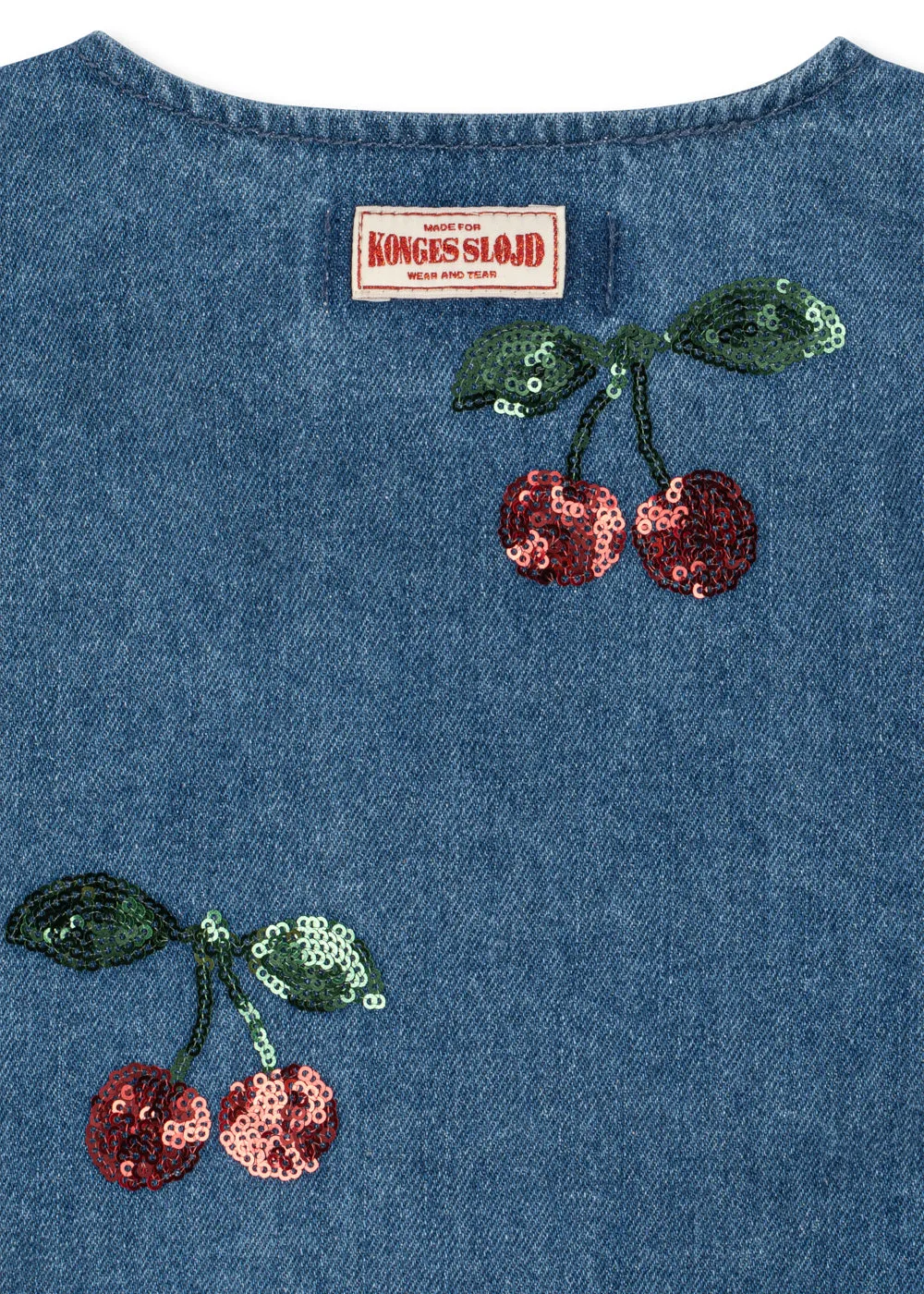 Konges Sløjd Magot denim blouse cherry sequin