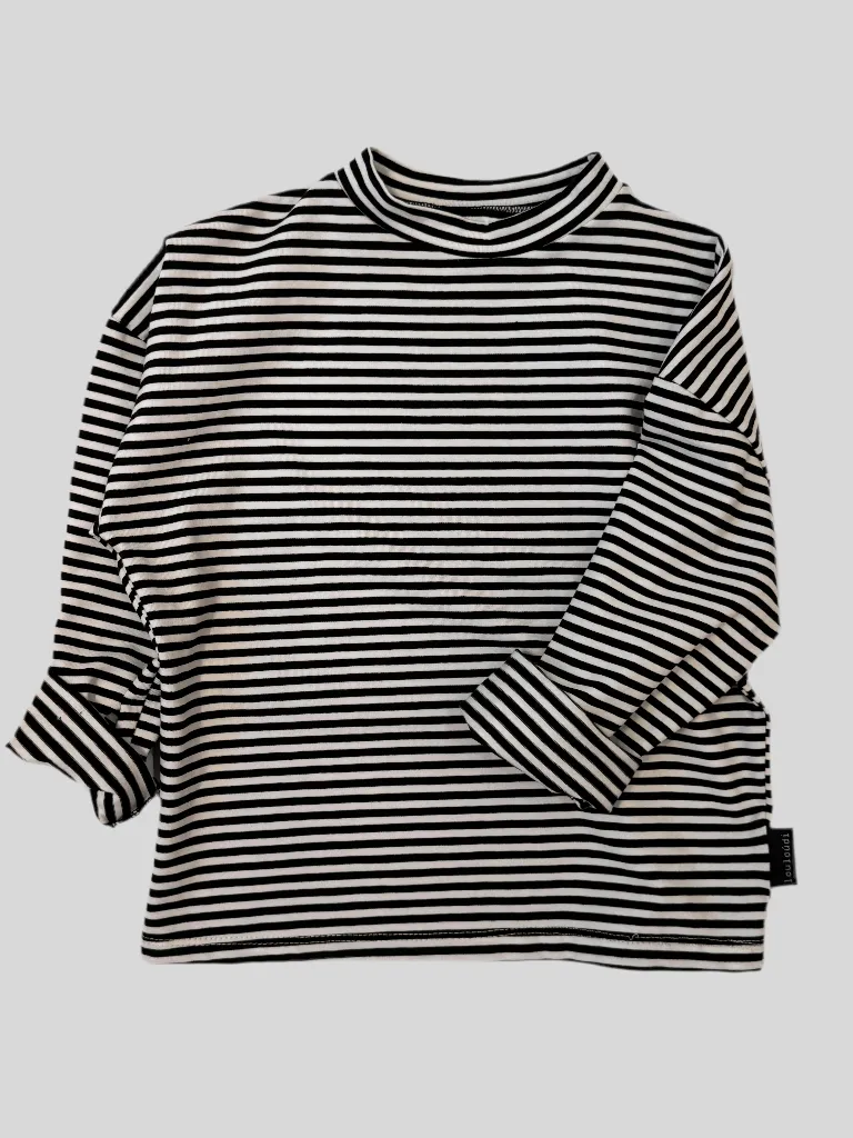 Louloúdi Greg shirt gestreept zwartwit 62/68 katoen