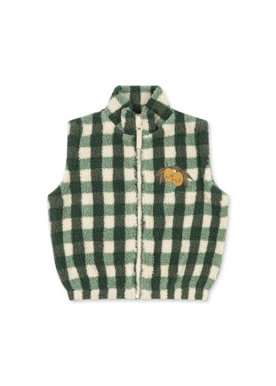 Konges Sløjd Jody Teddy bodywarmer green check fleece