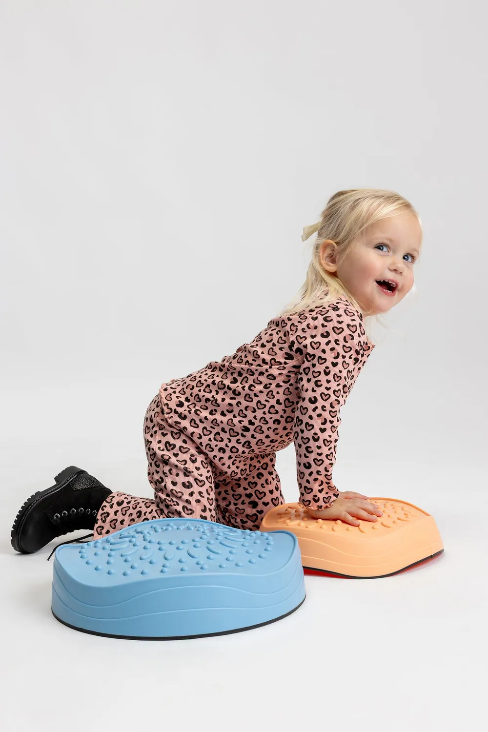 4President Franka Mellow Rose flared broek rib luipaard