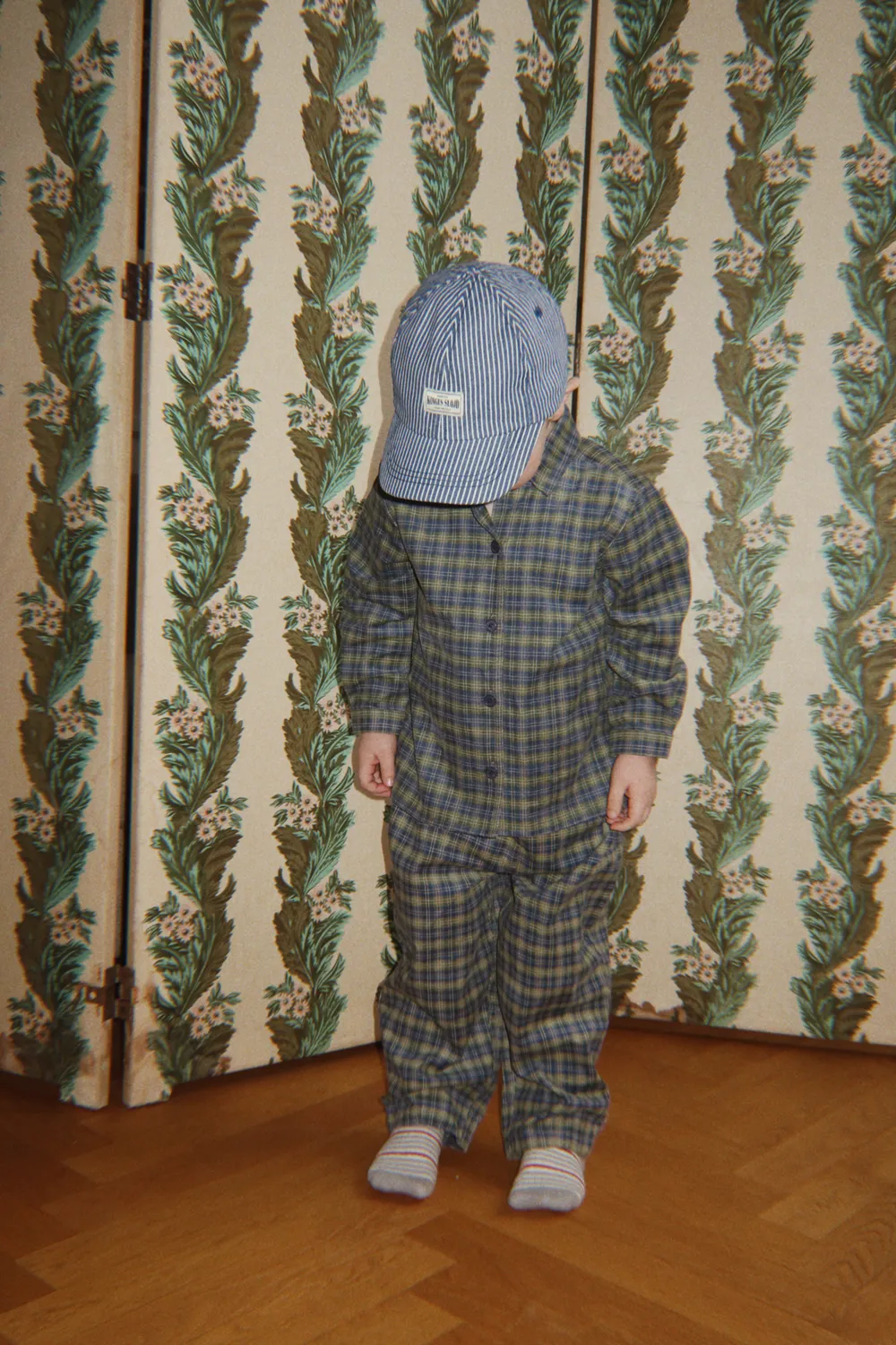 Konges Sløjd Cara broek laurel blue check biokatoen