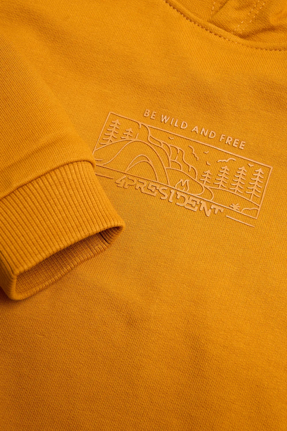 4President Borre hoodie sand bergprint katoen