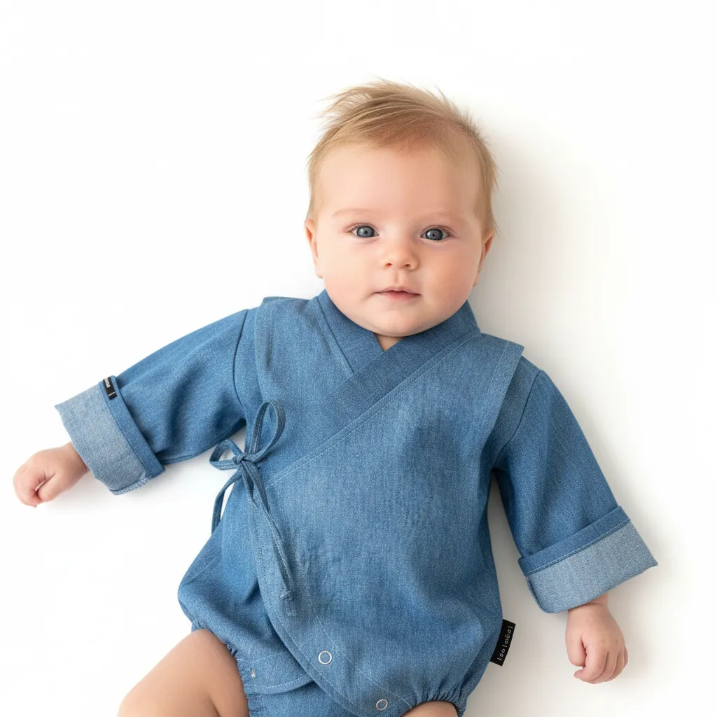 Louloúdi Rynn overslagromper jeans denim stretch