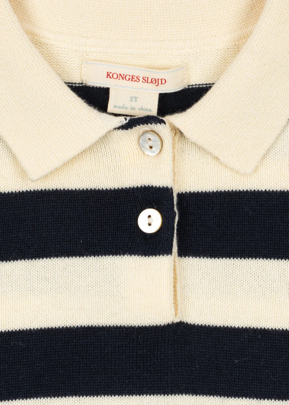 Konges Sløjd Manis gebreide polo navy stripe katoen