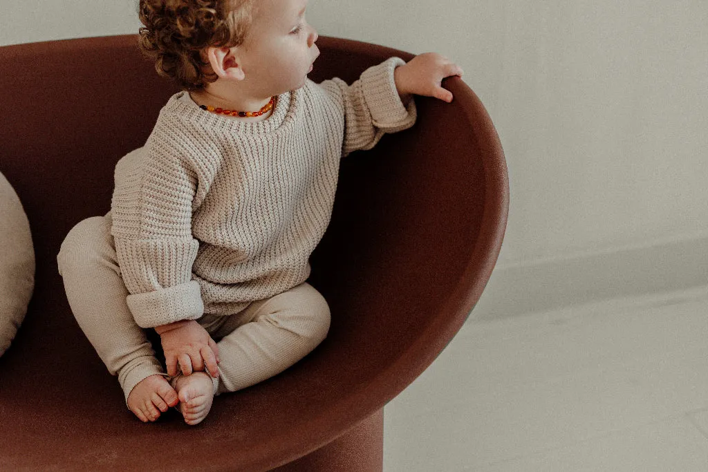 Louloúdi Bo trui katoen beige 50/56 oversized