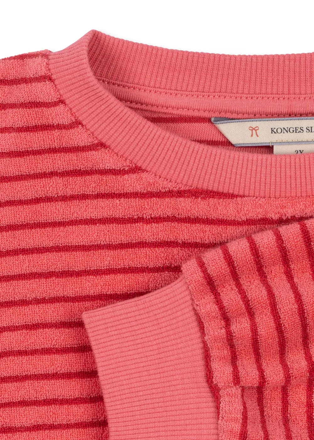 Konges Sløjd Itty Sweater trui cardinal rose stripe biokatoen