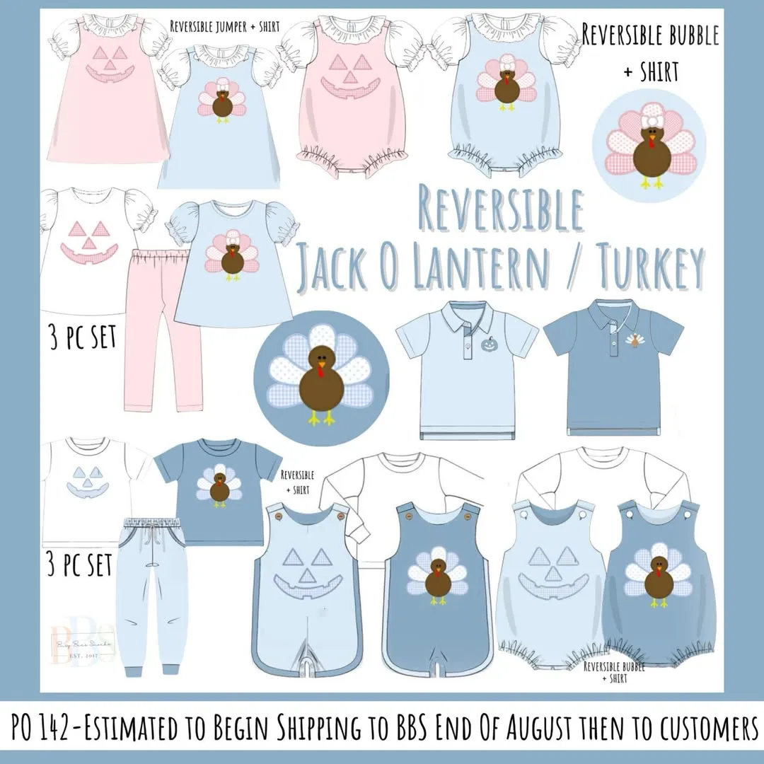 Busy Bee Smocks Jack O Lantern Turkey jogger set 3-delig