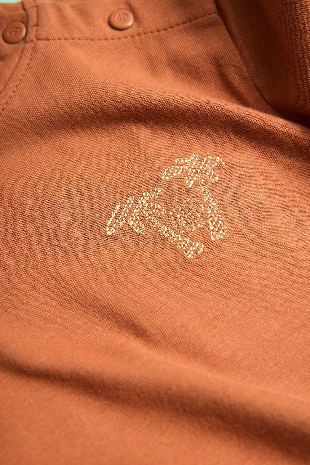 4PRESIDENT Coen Sierra T-shirt roestbruin borstzakje
