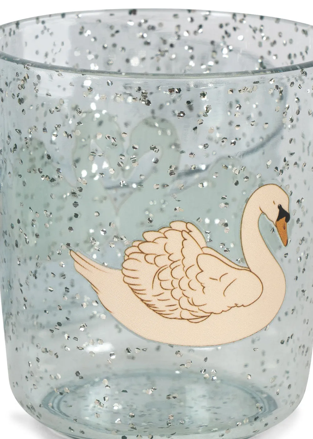 Konges Sløjd Sparkly kinderservies swan blue 3-delig glitter