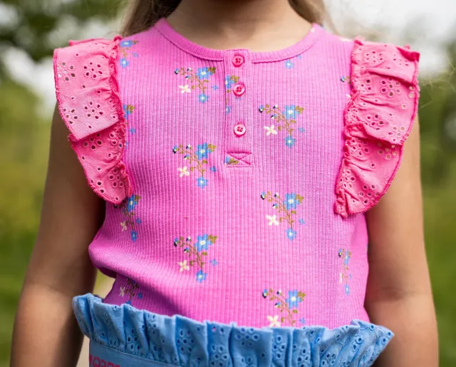 4President Lenore Mid Pink meisjestop rib roze 92