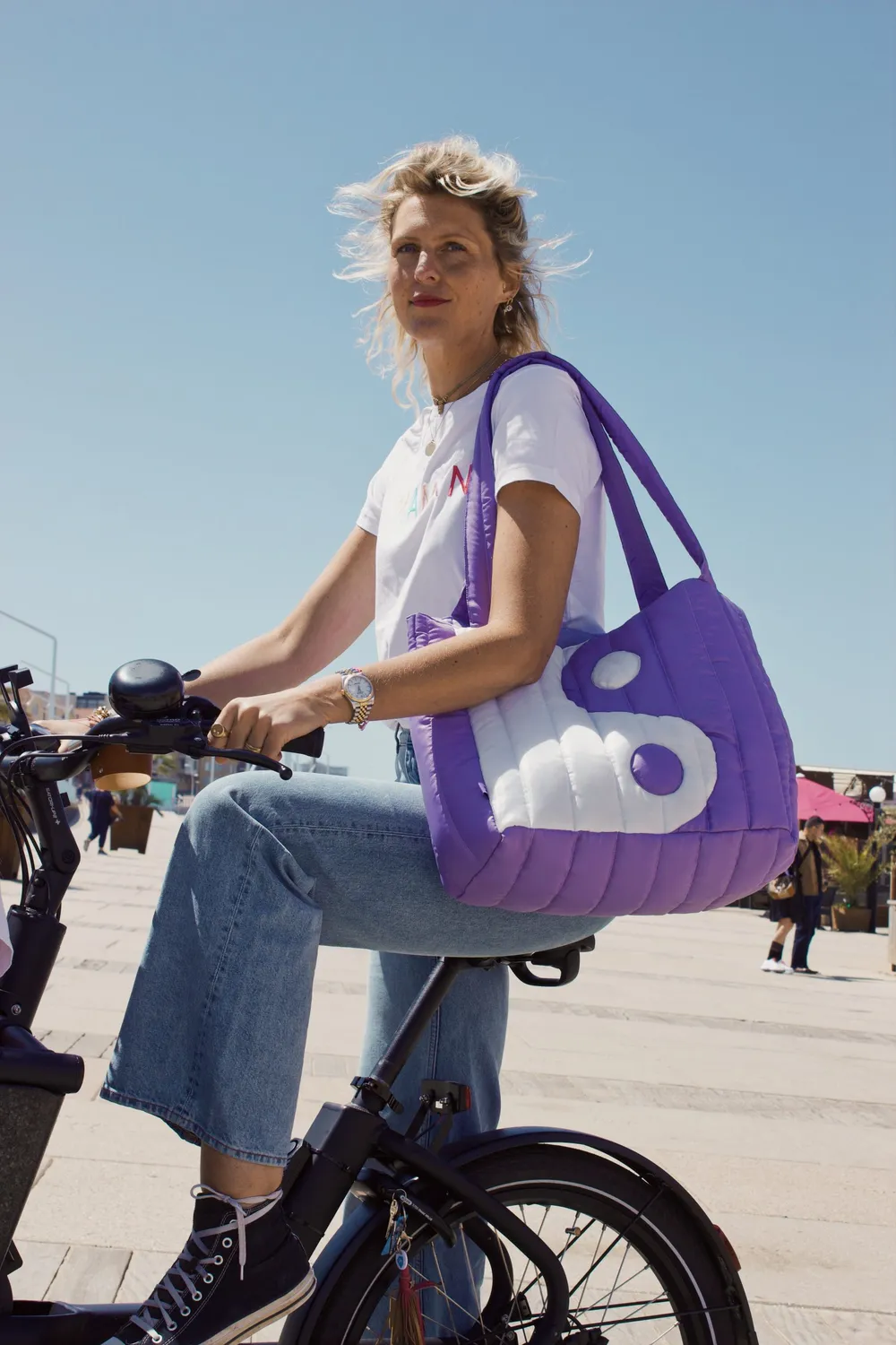 The Mompany Mom Bag YinYang luiertas lila vlekbestendig