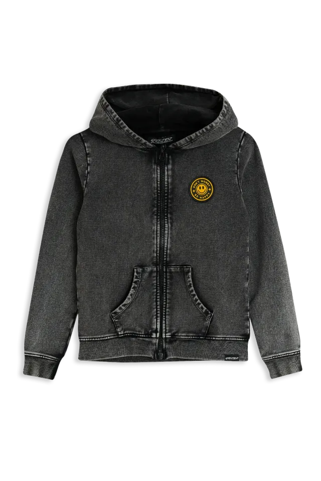 4President Noa hoodie meisjes zwart katoen