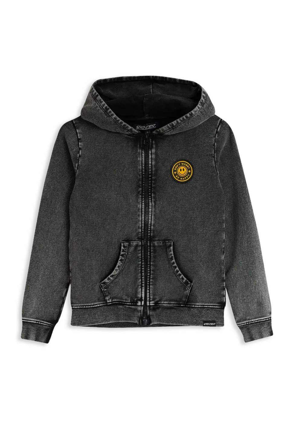 4President Noa hoodie meisjes zwart katoen