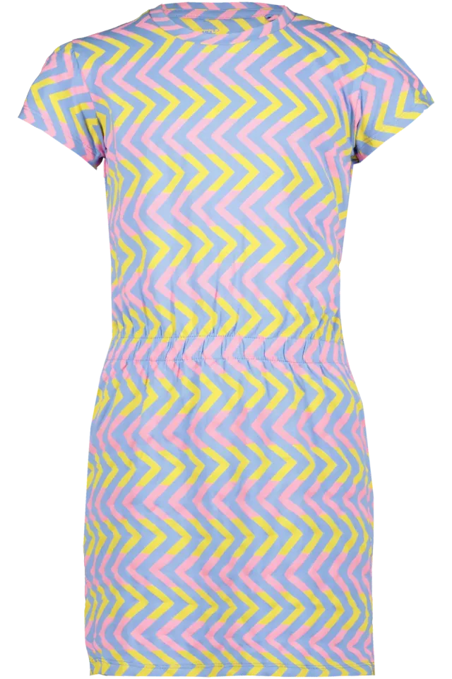 4PRESIDENT Laney jurk korte mouw zigzag meisjes