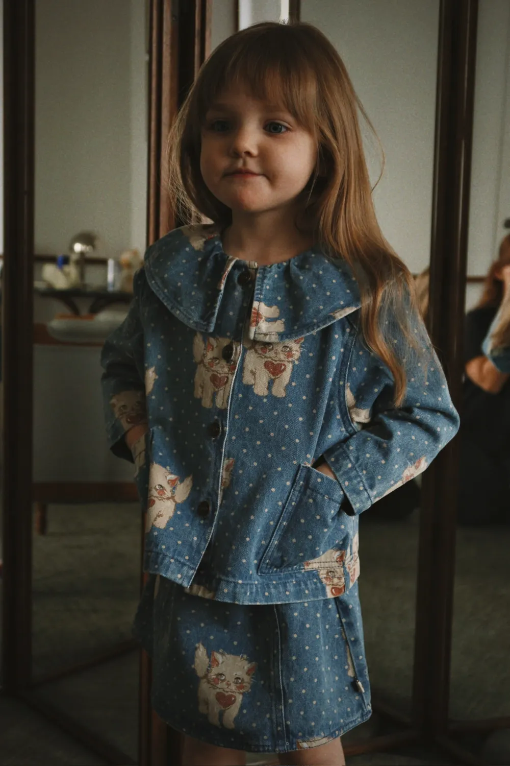 Konges Sløjd Magot rok ciao miao denim biokatoen meisjes