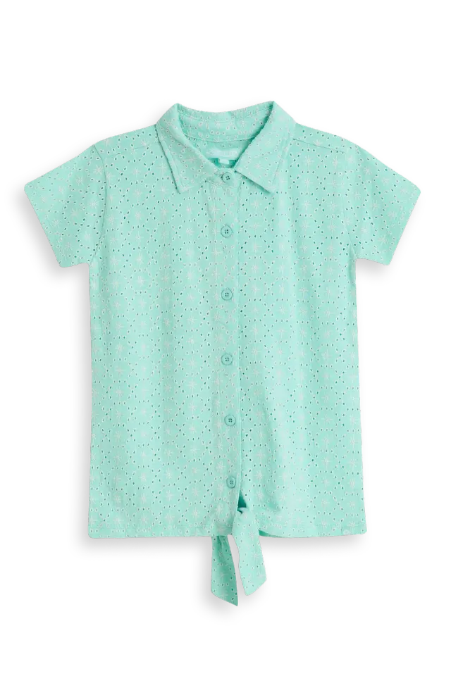 4PRESIDENT Basma Water ballet shirt turquoise katoen