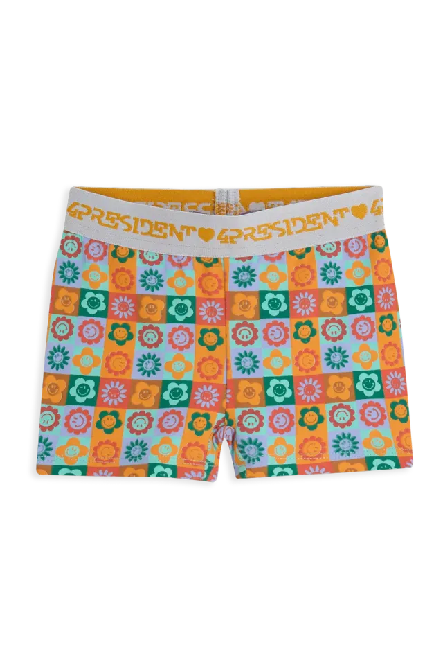 4PRESIDENT Nava Orange short meisjes bloemenprint