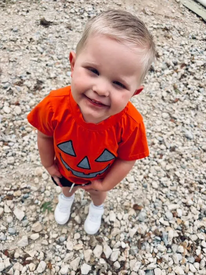 Busy Bee Smocks Jack-o-Lantern shirt jongens Halloween 18M 2T
