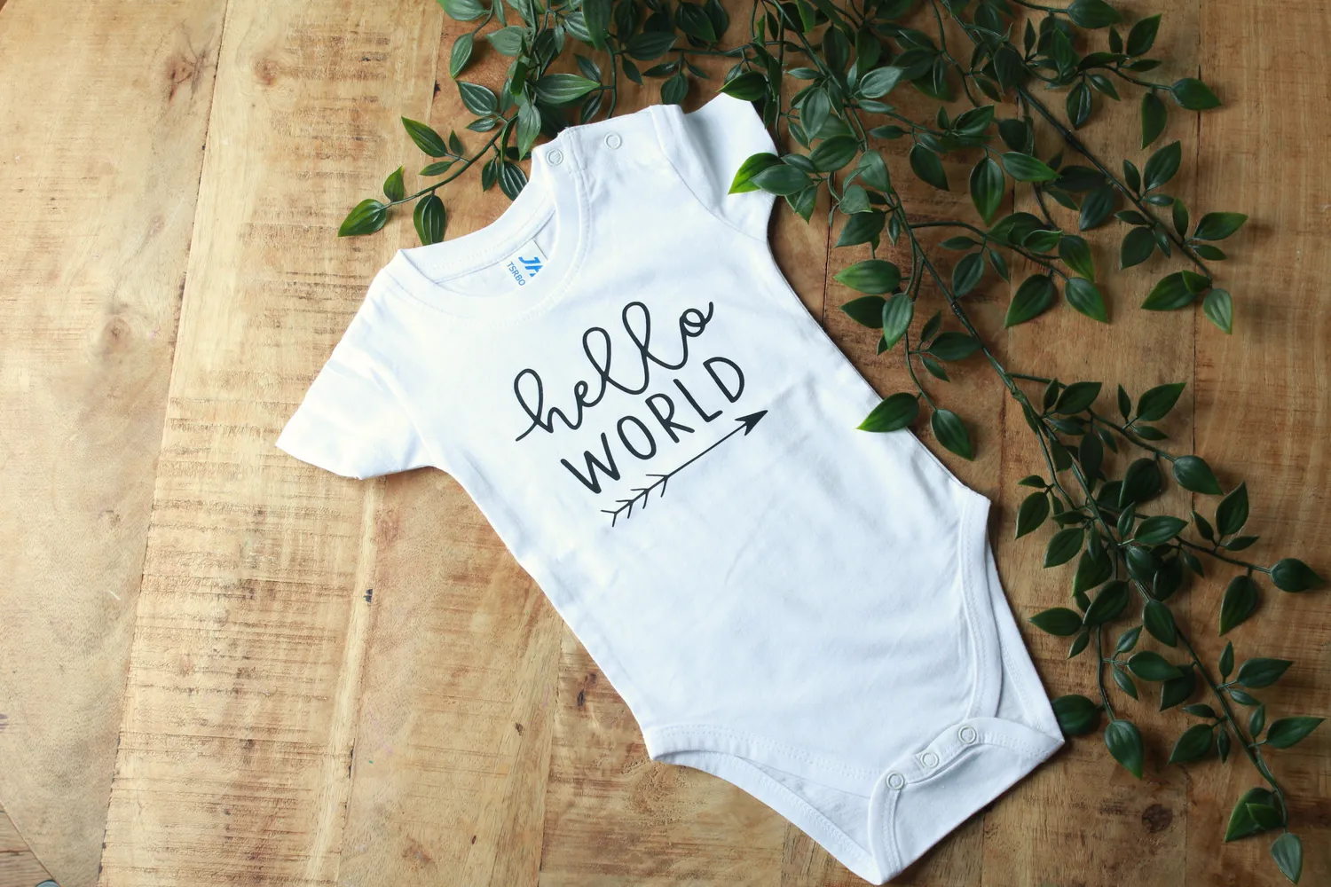 Een presentje Hello World romper biokatoen wit