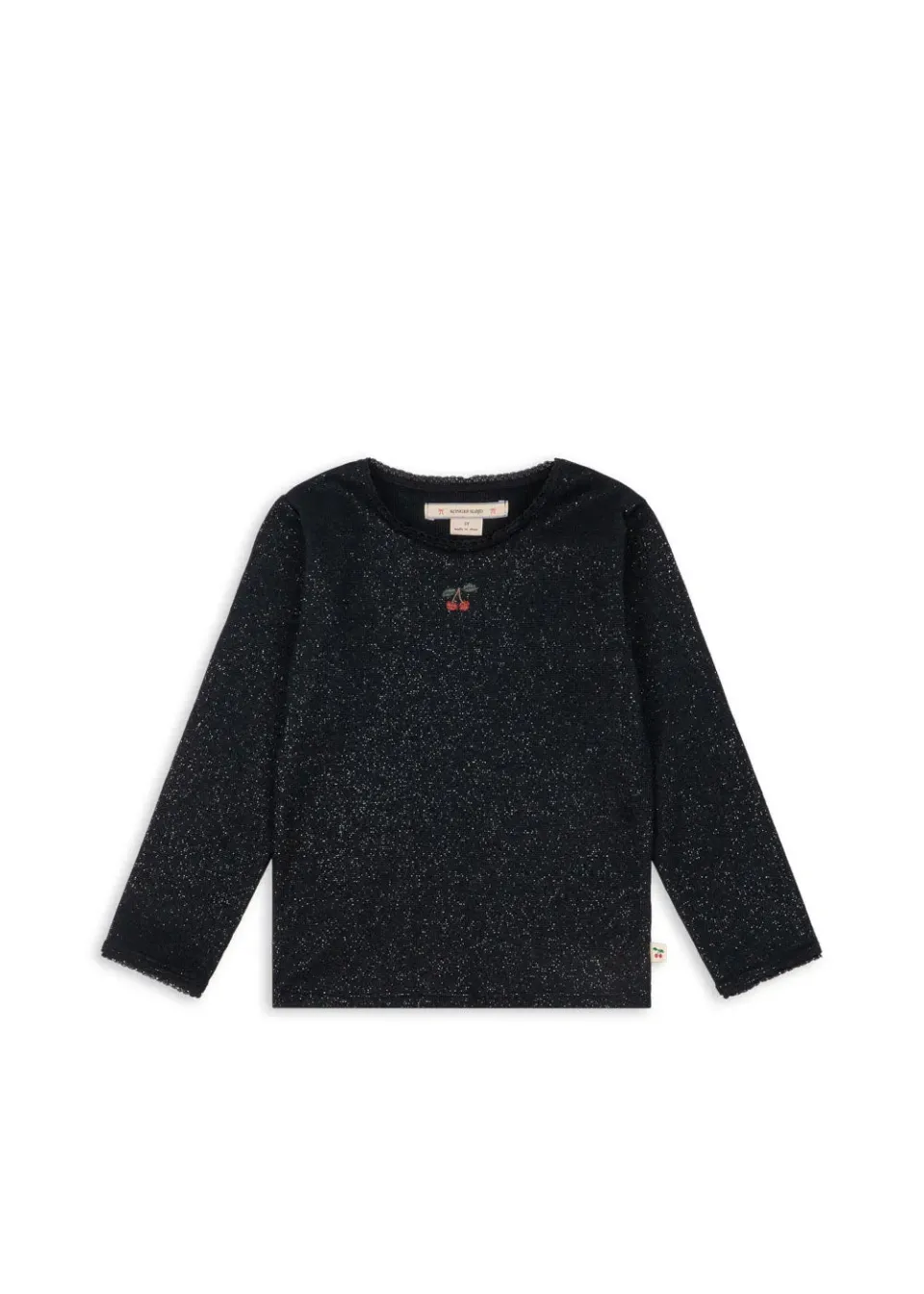 Konges Sløjd Roli Blouse zwart rib biokatoen