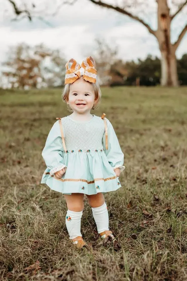 Busy Bee Smocks Fall Heirloom Bloomer Set meisjes 18M
