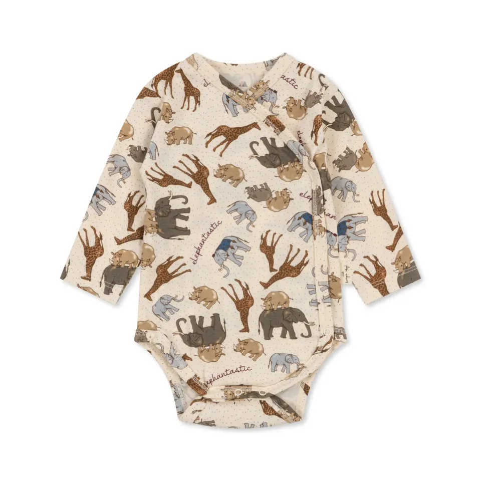 Konges Sløjd Basic newborn romper elephantastic biokatoen