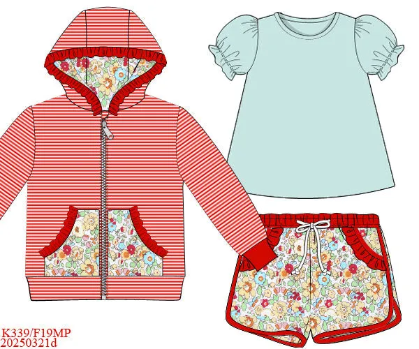 Busy Bee Smocks Ariel Floral 3-delige jackset meisjes 18M