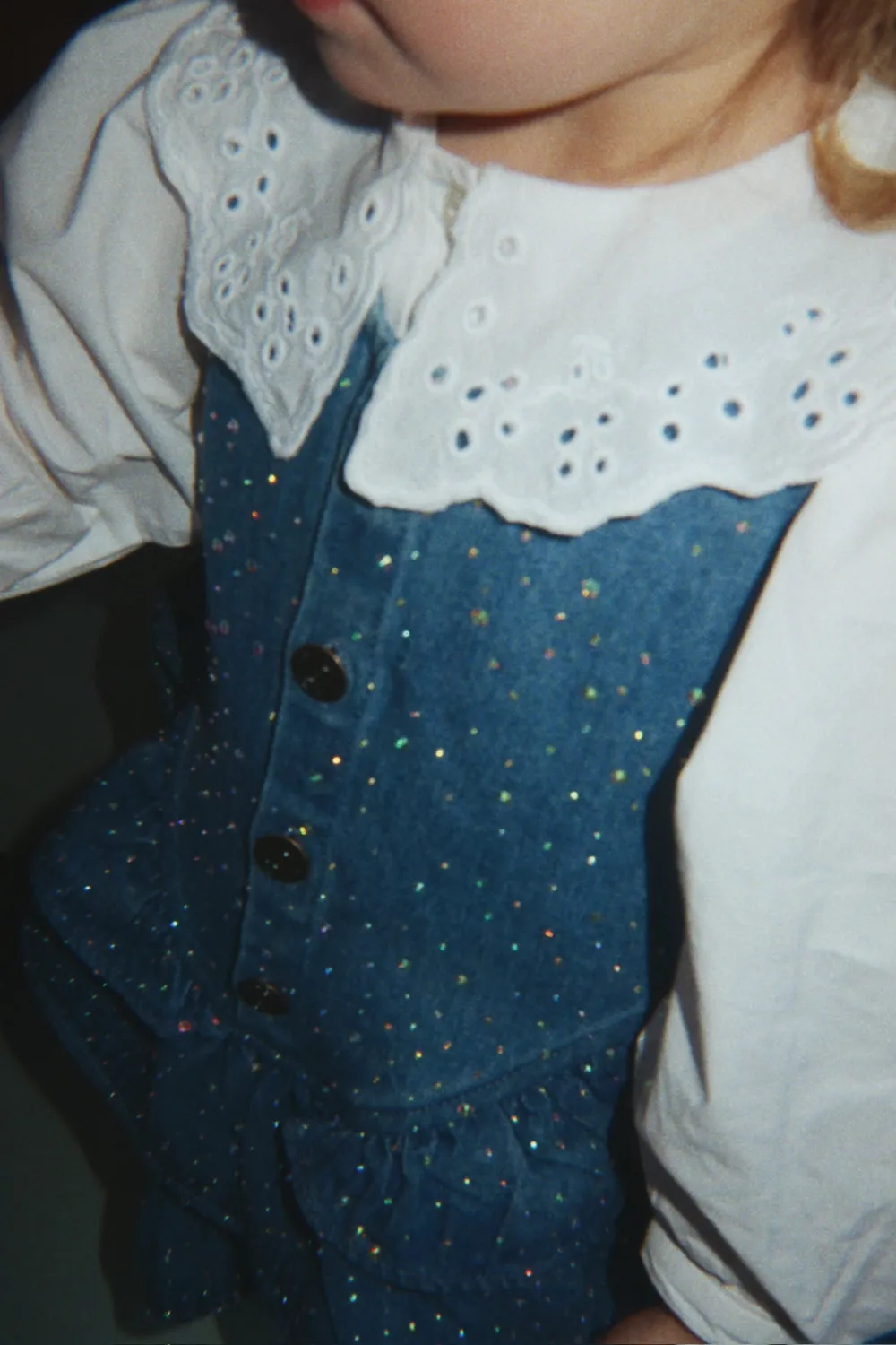 Konges Sløjd Elba jurk denim sparkle glitter