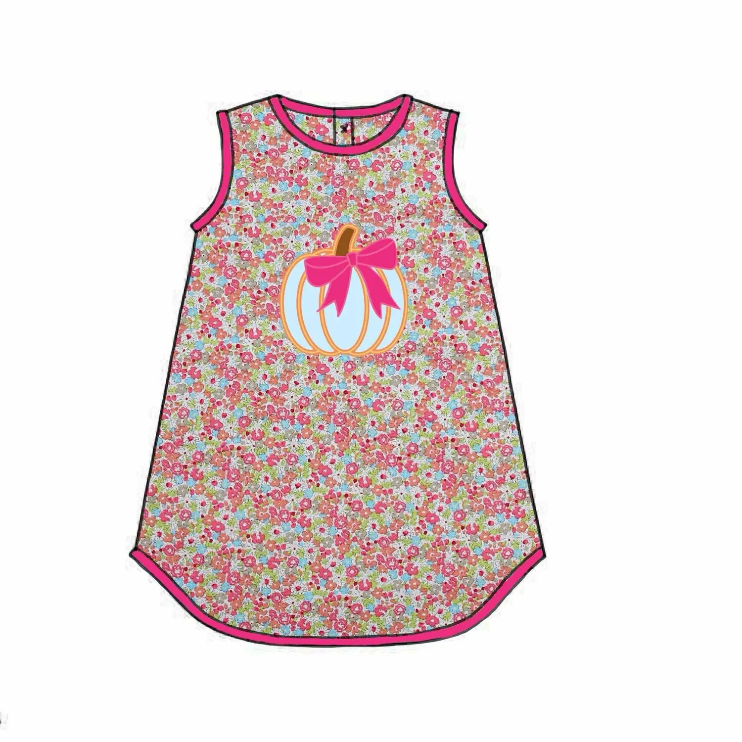 Busy Bee Smocks Remy's Pumpkins Girls Woven Dress 2T herfst