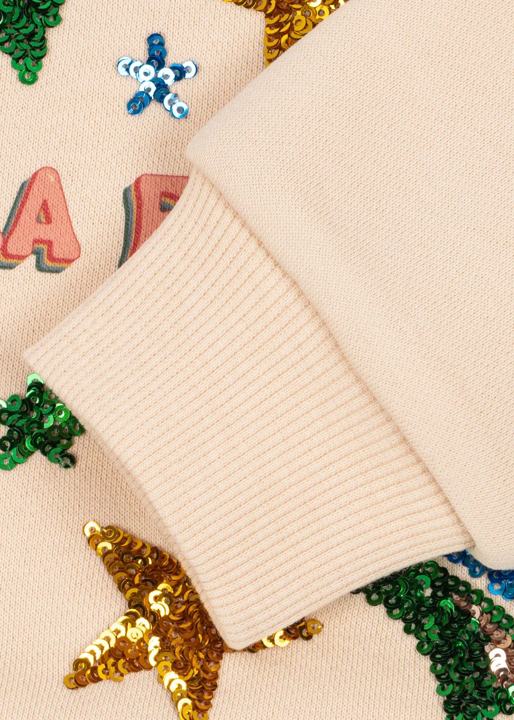 Konges Sløjd Lou sweater buttercream pailletten biokatoen