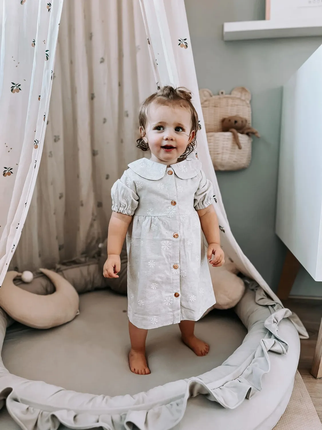 SODA FASHION Jurk Collar babyjurkje biokatoen
