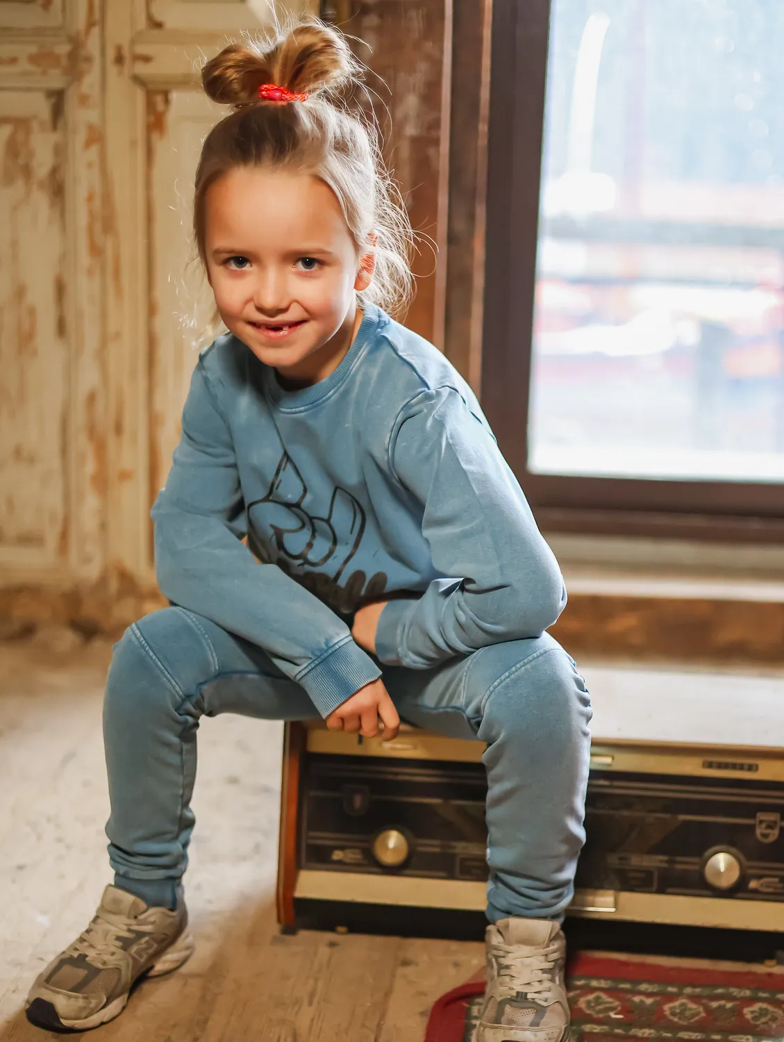 4PRESIDENT Nancy broek Blue acidwash