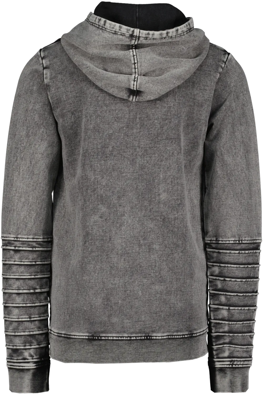 4President Tarik Hoodie jongens zwart acid wash katoen