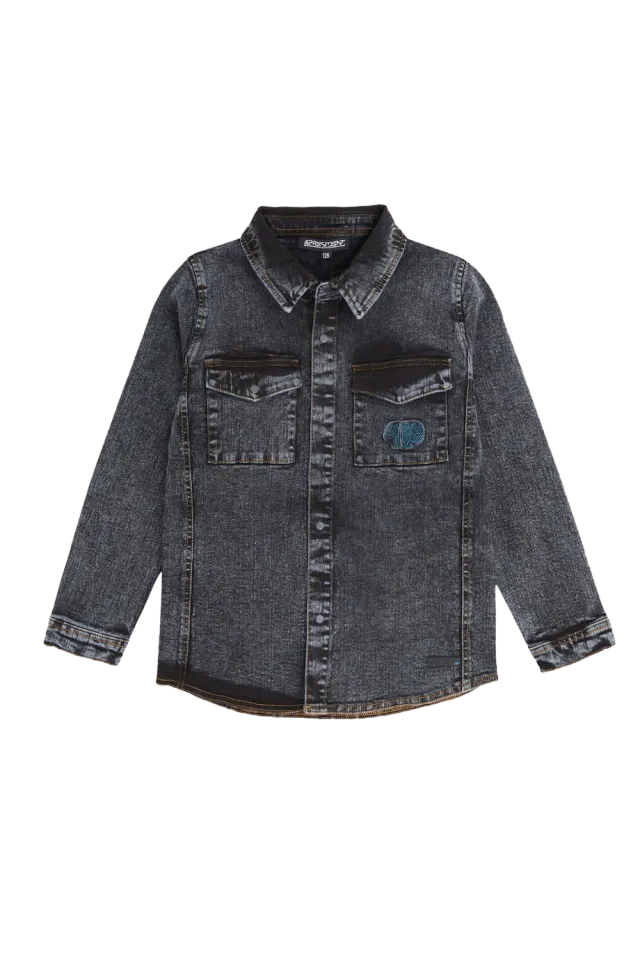 4PRESIDENT Bert Black longsleeve jongens flanellook