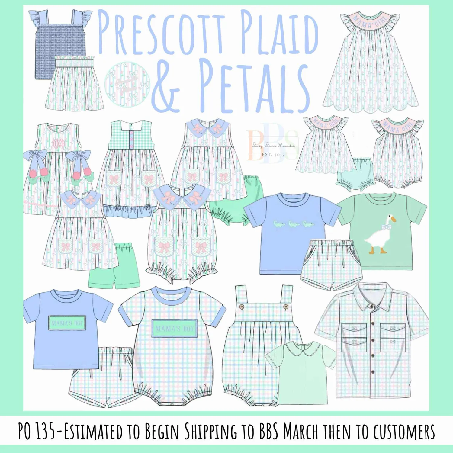 Prescott Petals & Plaid Quack jongensshirt maat 6 applicatie