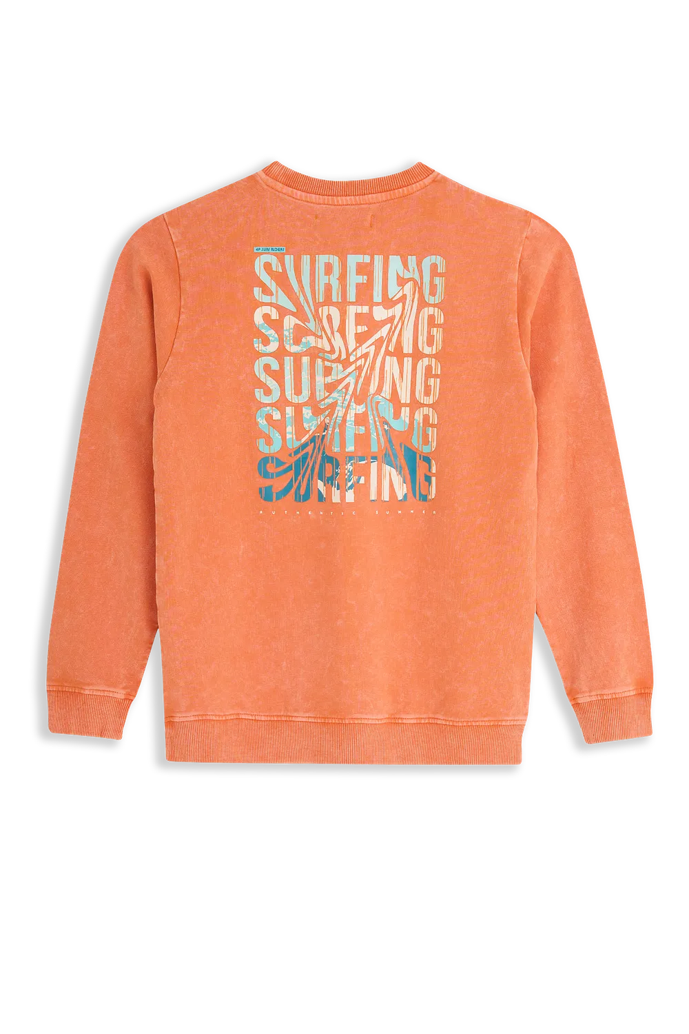 4President Olyn Orange sweater acid wash katoen
