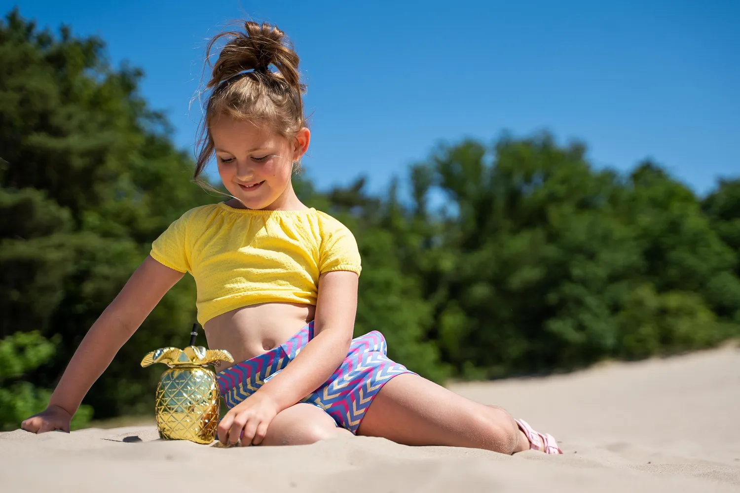 4PRESIDENT Lesly Yellow Crop Top geel borduursel