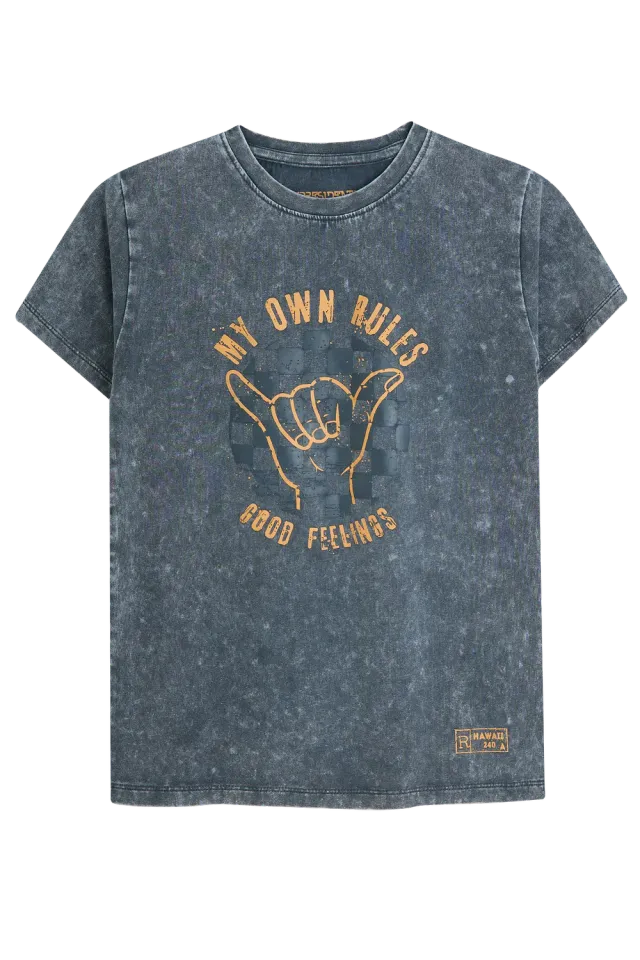 4PRESIDENT Orwin Black t-shirt zwart acid wash