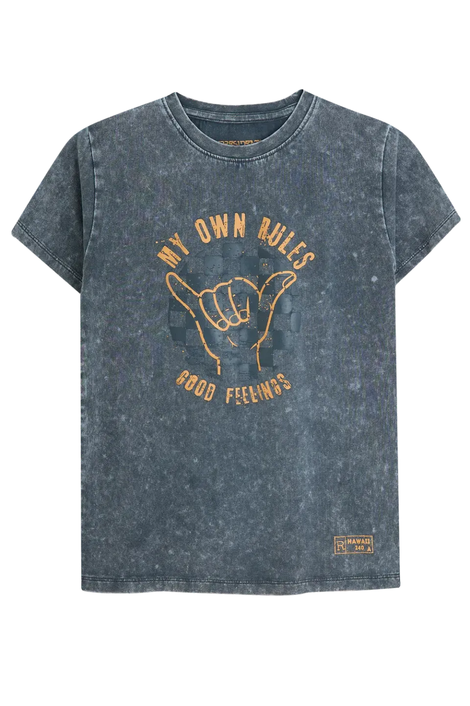 4PRESIDENT Orwin Black t-shirt zwart acid wash