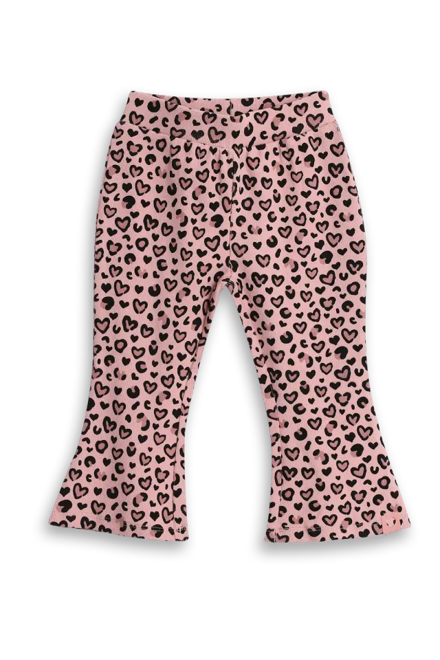 4President Franka Mellow Rose flared broek rib luipaard