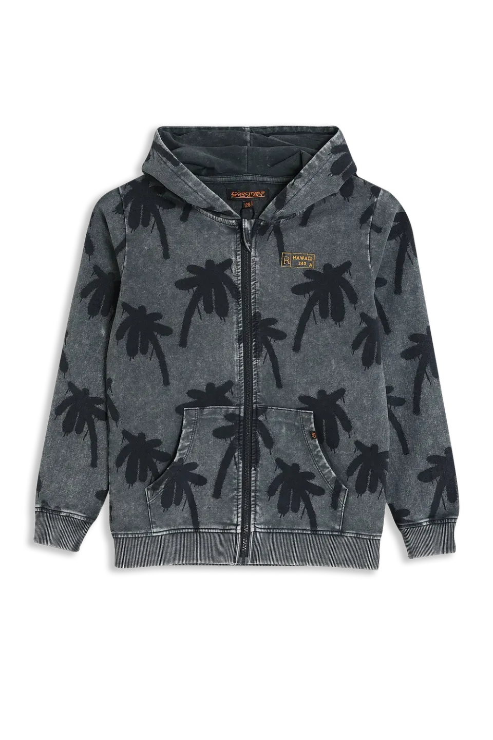 4President Oscar Black hoodie jongens rits palmprint