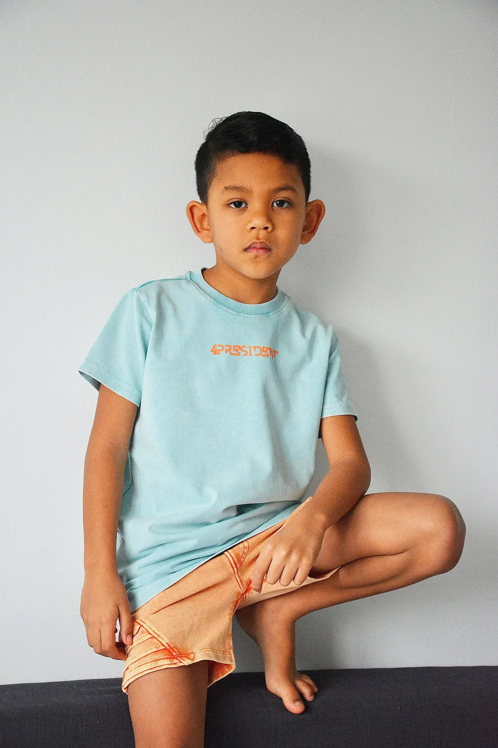 4President Thomas t-shirt blauw katoen jongens