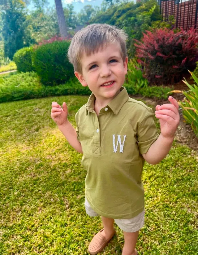 Busy Bee Smocks Biltmore Vines polo jongens 4T