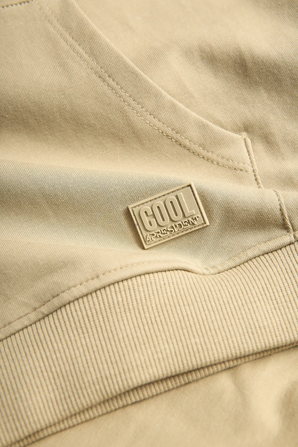 4President Bas Twill hoodie koelbruin katoen