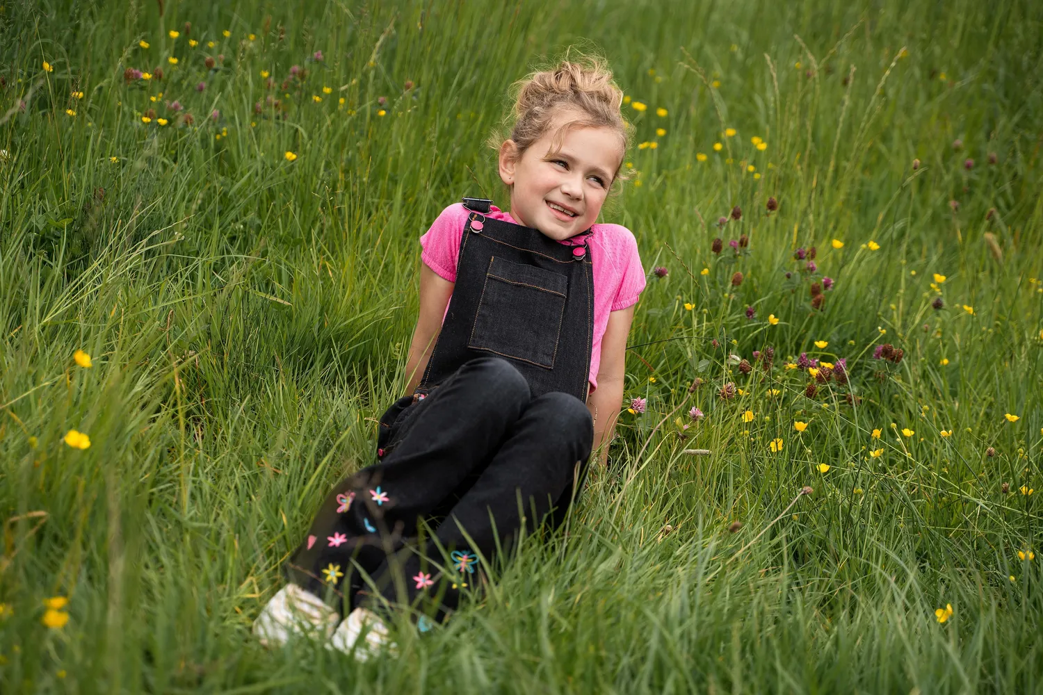 4President Halina Black tuinbroek meisjes denim