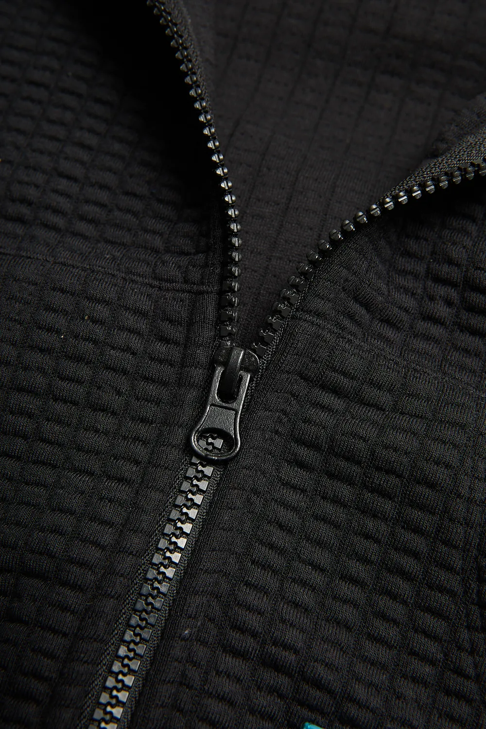 4PRESIDENT Bart hoodie black met rits wafelstof