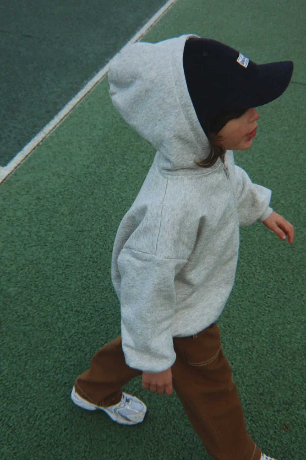 Konges Sløjd Lou Zip Hoodie vest grey melange biokatoen