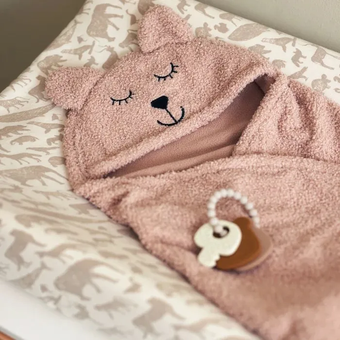Soda Fashion Bear Boucle Wild Rose wikkeldeken