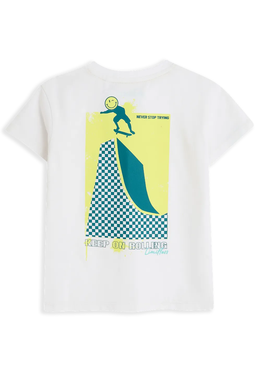 4President Peyton T-shirt wit jongens met knoopjes