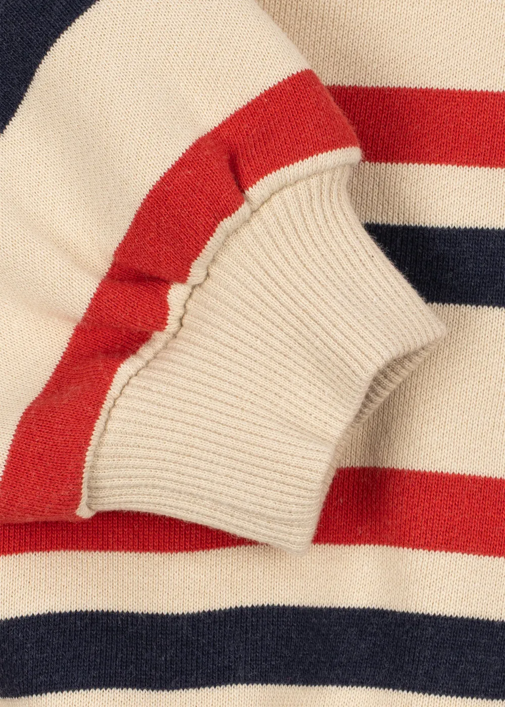 Konges Sløjd Lou half zip sweater tangerine stripe bio